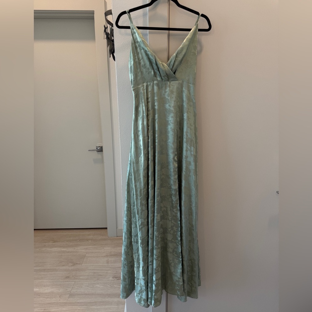 Lulu's Green Spaghetti Strap Maxi Dress